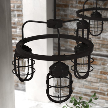 Starklake 3 light Chandelier in noble bronze finish.